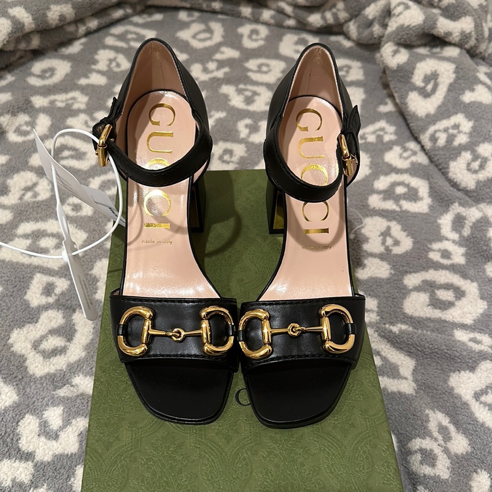 Authentic GUCCI 95mm Baby Leather Sandals W- Horsebit Authentic & NWT